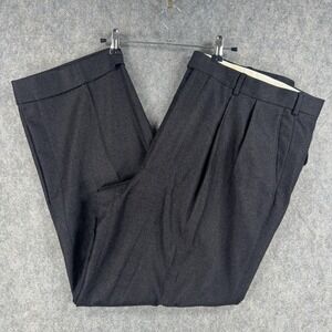Paul Stuart Dress Pants Mens 40x30 Gray Wool Pleated Cuffed Lined Super 150s